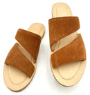 PATINA Toffee Suede Double Swirl Slide Sandals 6