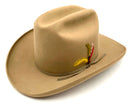 STETSON Tan 3x Beaver Feather Accent Rancher Hat Sz 7 1/8