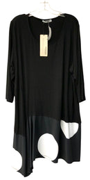 TEKBIKA Black Black w/Polka Dot Hem L/S Dress