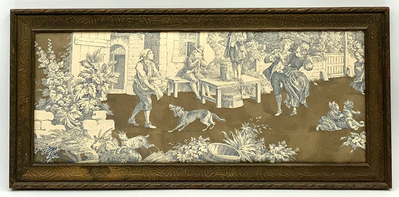 Vintage Frame With Toile Fabric Insert