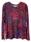 JOHNNY WAS Purple/Pink/Blue Floral L/S Top