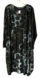 ALEMBIKA Black/Blue Tie Dye/Polka Dot L/S Dress