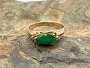 14kt Gold, Diamond & Imperial Jade Ring