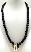TRIBAL SON Sterling & Lava Rock Beaded Necklace