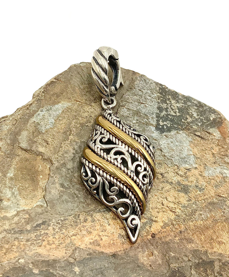 Carolyn Pollack Sterling & Brass Enhancer Pendant