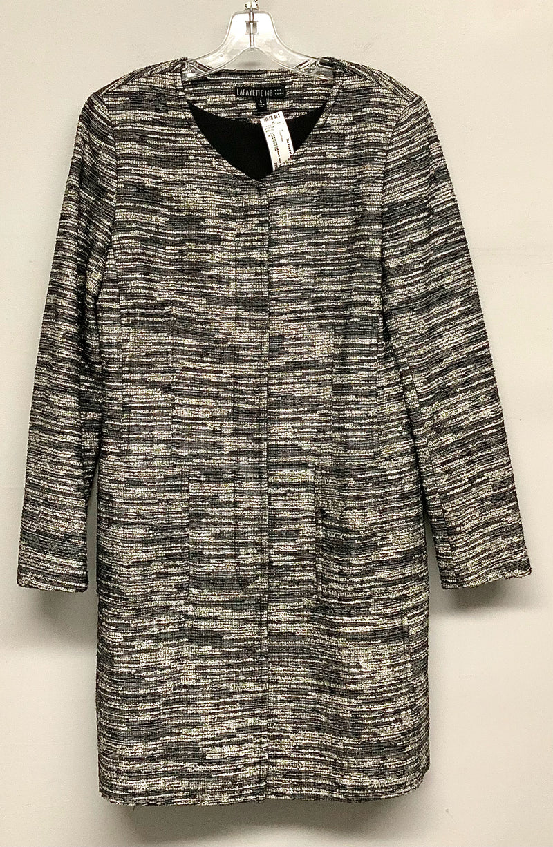 LAFAYETTE 148 Black Silver Metallic Textured Coat