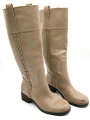 Lucky Brand Taupe Leather Lace Up Side Knee High Hidranja Boots 8