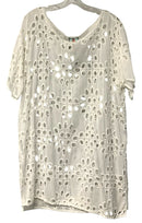JOHNNY WAS White Oversize Eyelet Lulla Cover Up/Tunic