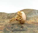 14kt Gold & Angel Skin Coral Ring