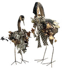 Pair of MacKenzie Childs Courtly Check Herons