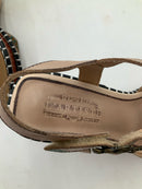 L'ARTISTE Beige Multi Floral Leather Block Heel "Go Get Em" Sandal 38