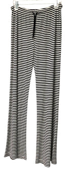 MAX MARA Black White Striped Knit S/L Top & Wide Leg Pants, 2pc