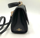 COACH Black Linear Quilted Leather op Handle Turnlock Tilly Satchel