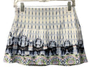 LUCKY IN LOVE White/Navy Tie Dye V-Neck S/L Top & Tiered Athletic Skirt 2 PC