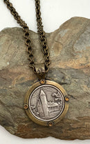 French Kande Bronze Grandsvins Coin Necklace