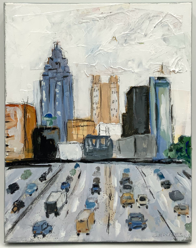 Atlanta Skyline Original Mixed Media on Canvas