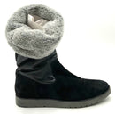 JOHNSTON & MURPHY Black Suede Grey Faux Fur Paula Convertible Boots 10M