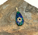 14kt Gold & Eilat Stone Pendant w/Star of David