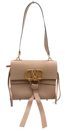 VALENTINO GARAVANI Rose Cannelle Calfskin Leather V Ring Shoulder Bag