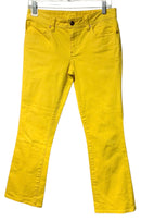 TORY BURCH Yellow Cropped Slim Bootcut Jeans