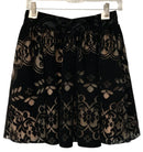 NASTY GAL Black Velvet Lace Nude Underlay Flared Mini Skirt