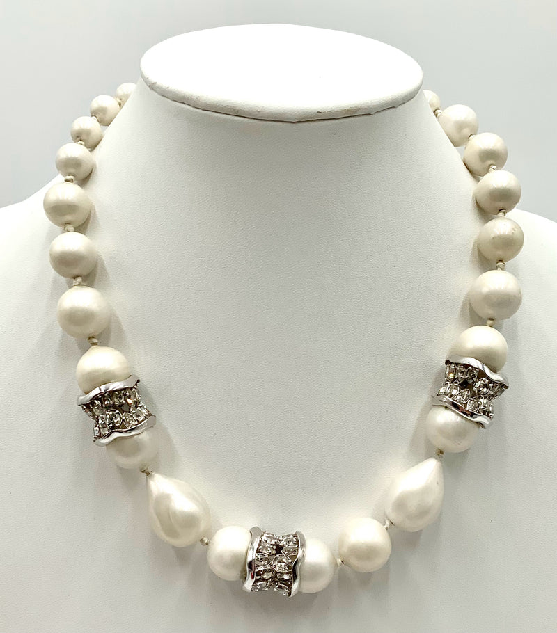 ALEXIS BITTAR Silvertone, Swarovski Crystal & Faux Pearl Necklace