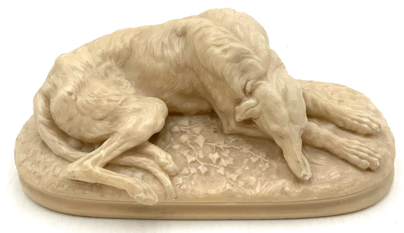 Vintage Plaster Dog Sculpture