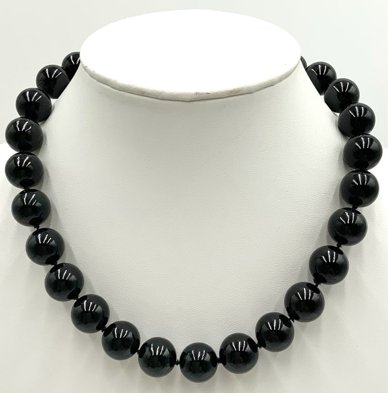 GUMP'S 14kt Gold & Onyx Beaded Necklace