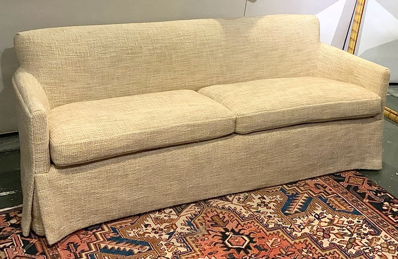 A. Rudin Woven Boucle Sofa