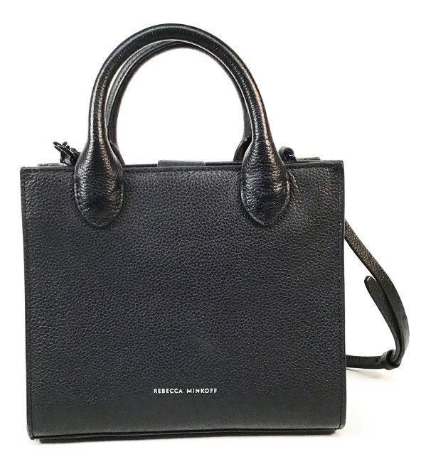 REBECCA MINKOFF Black Leather Megan Mini Crossbody