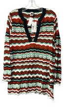 MISSONI Navy Red Green White Knit L/S Tunic Top