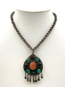 Stephen Dweck Sterling Cannetille Necklace w/Sterl./800 Silver Pendant