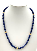 14kt Gold & Lapis Beaded Necklace
