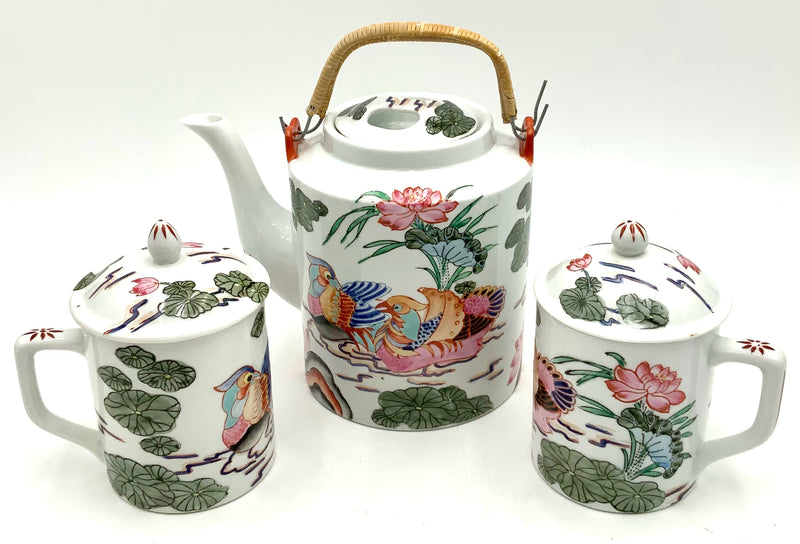 Vintage Japanese 3 Piece Porcelain Tea Set
