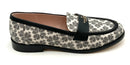 KATE SPADE Black Ivory Floral Logo Leather Trim Ruth Loafers 9