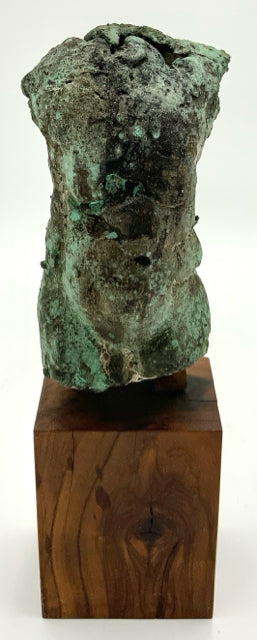 Miniature Bronze Sculpture of Primitive Bust with Verdigris Finish
