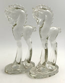 Pair of Vintage Glass Horse Statues