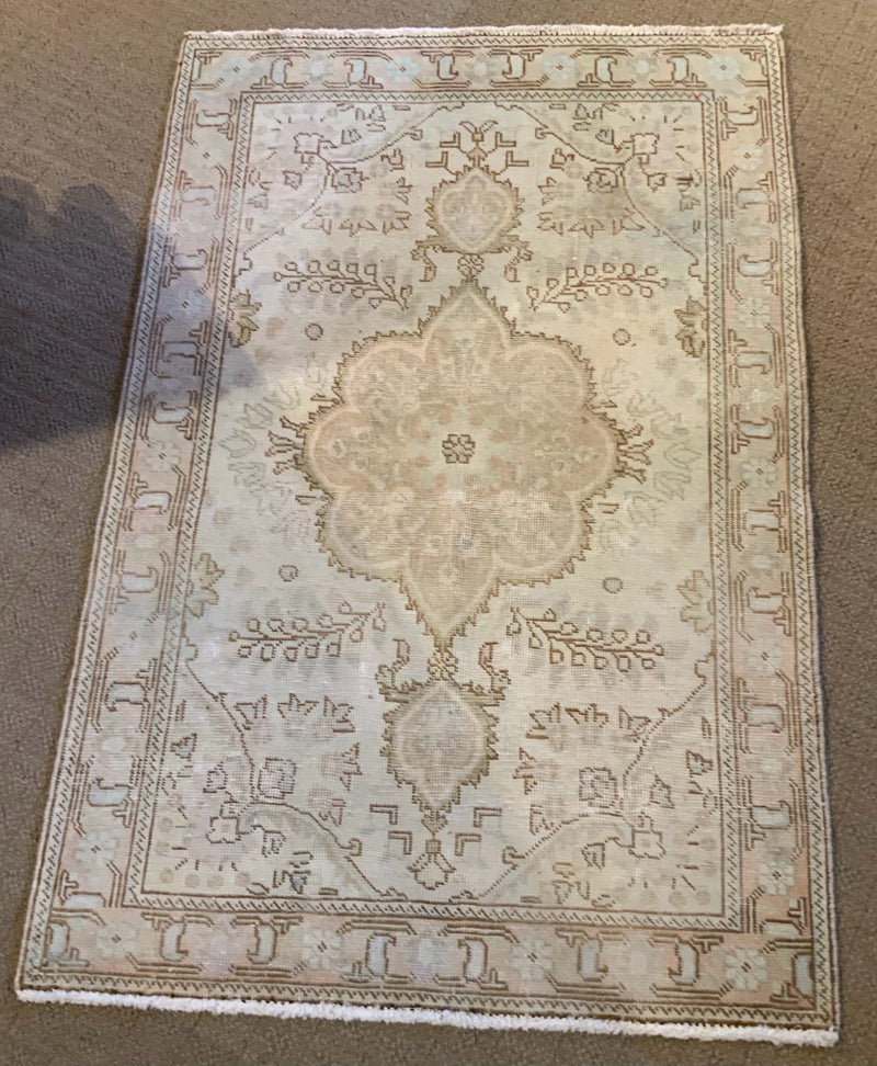 Neutral Wool Tabriz Rug