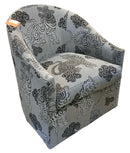 Frontgate Lavello Swivel Chair Upholstered in Gray "Taika" Fabric