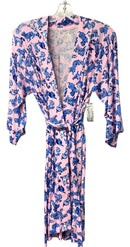 LILLY PULITZER Pink/Blue "Zanzibar Blue Ruff Dog" Robe