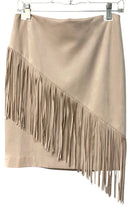 ANTONIO MELANI Blush Ultrasuede Fringed Skirt