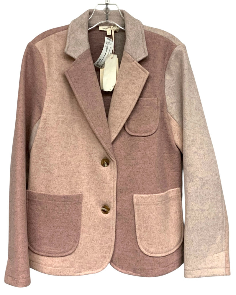 MYSTREE Rose/Pink Color Block 2 Button Jacket
