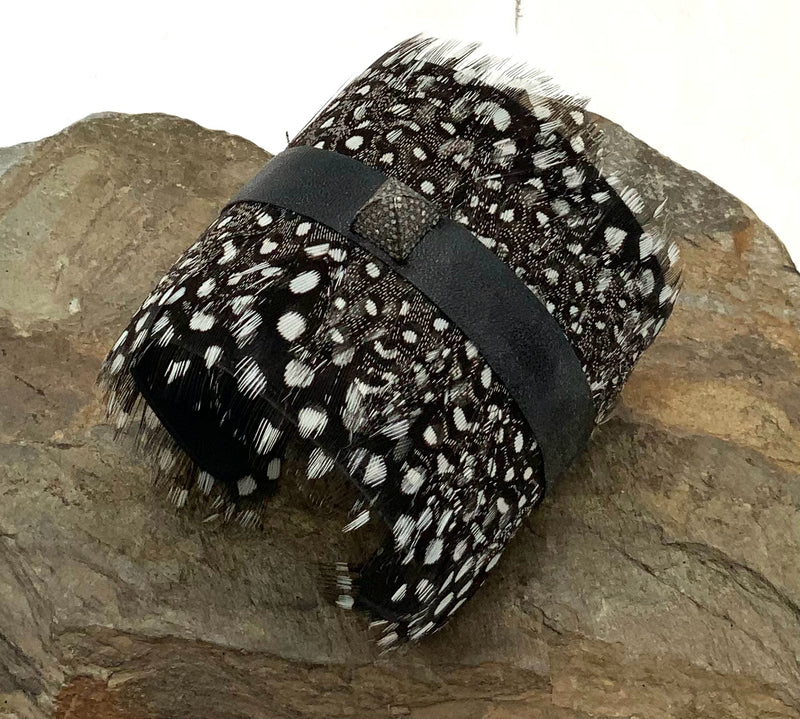 S. CARTER DESIGNS Sterling, Diamond & Feather Cuff Bracelet