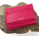 GIVENCHY Fuchsia Pebbled Leather Bifold Compact Wallet