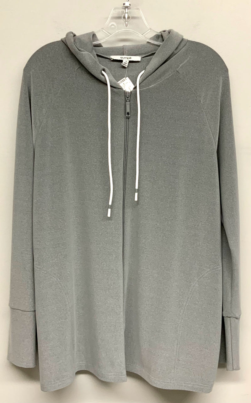 SYMPLI Melange Silver Hooded Zip Jacket