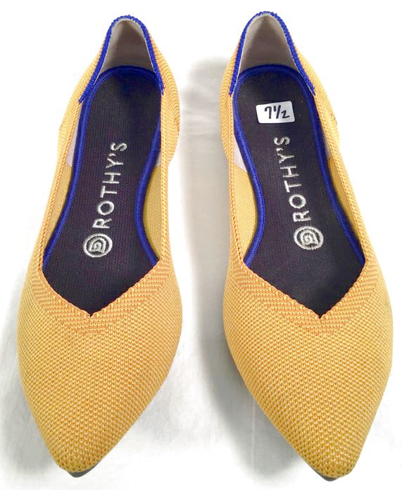 ROTHY'S Yellow Knit The Point Flats 7.5