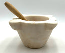 Antique Carrera Marble Mortar With Wood Pestle