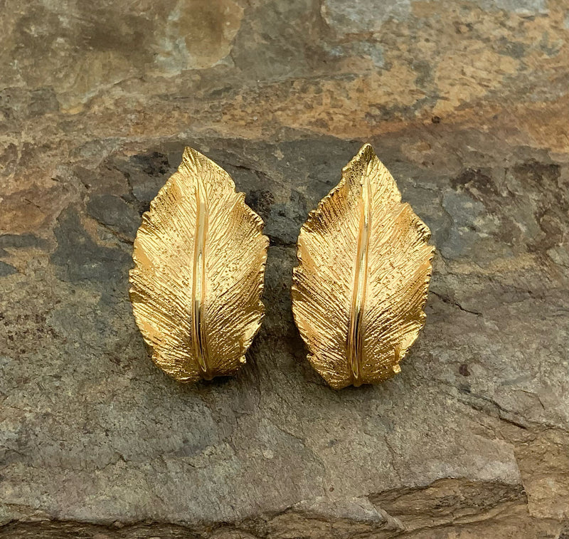 BELLEZZA Goldtone Leaf Earrings