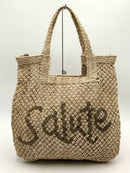 THE JACKSONS Natural Hand Woven Jute Salute Tote Bag