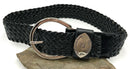 FENDI Vintage Black Braided Leather Wide Belt XS